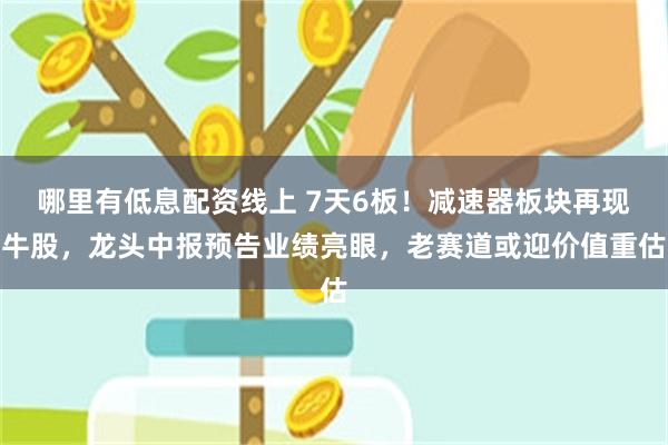 哪里有低息配资线上 7天6板！减速器板块再现牛股，龙头中报预告业绩亮眼，老赛道或迎价值重估