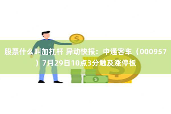 股票什么叫加杠杆 异动快报：中通客车（000957）7月29日10点3分触及涨停板