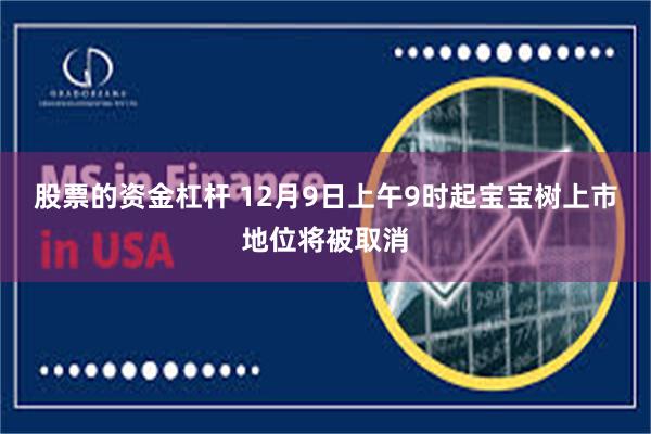 股票的资金杠杆 12月9日上午9时起宝宝树上市地位将被取消