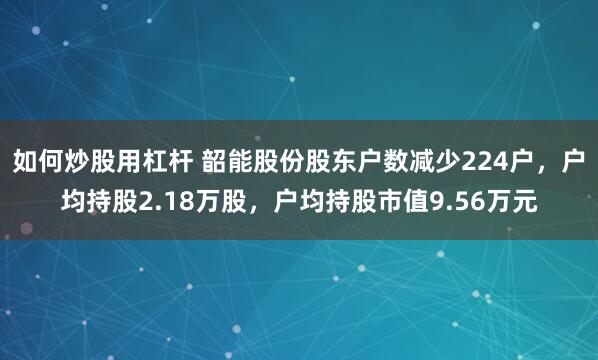 如何炒股用杠杆 韶能股份股东户数减少224户，户均持股2.18万股，户均持股市值9.56万元