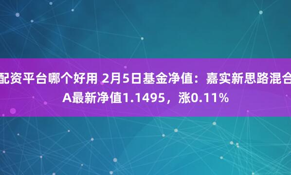 配资平台哪个好用 2月5日基金净值：嘉实新思路混合A最新净值1.1495，涨0.11%